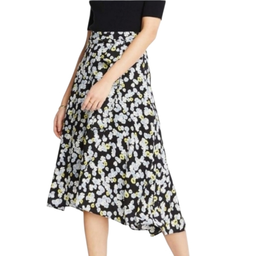 Women's Ann Taylor Floral Print Midi Length Skirt Sz 14